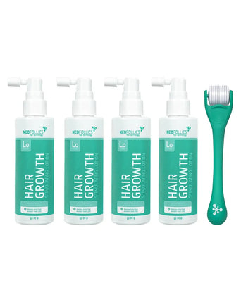 4x Neofollics lotion + gratis scalp roller