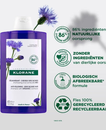 Klorane zilvershampoo Duizendguldenkruid (400 ml)