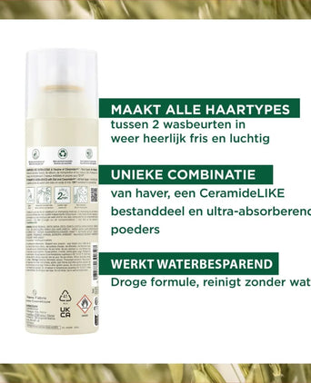 Klorane droogshampoo alle haartypes Havermelk (150 ml)