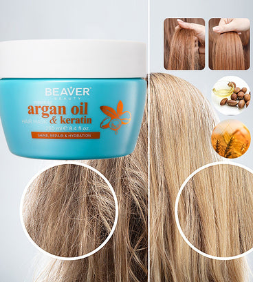 Beaver Argan Oil & Keratin repair haarmasker (250 ml)